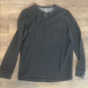 George Men's Dark Gray Long Sleeve Henley